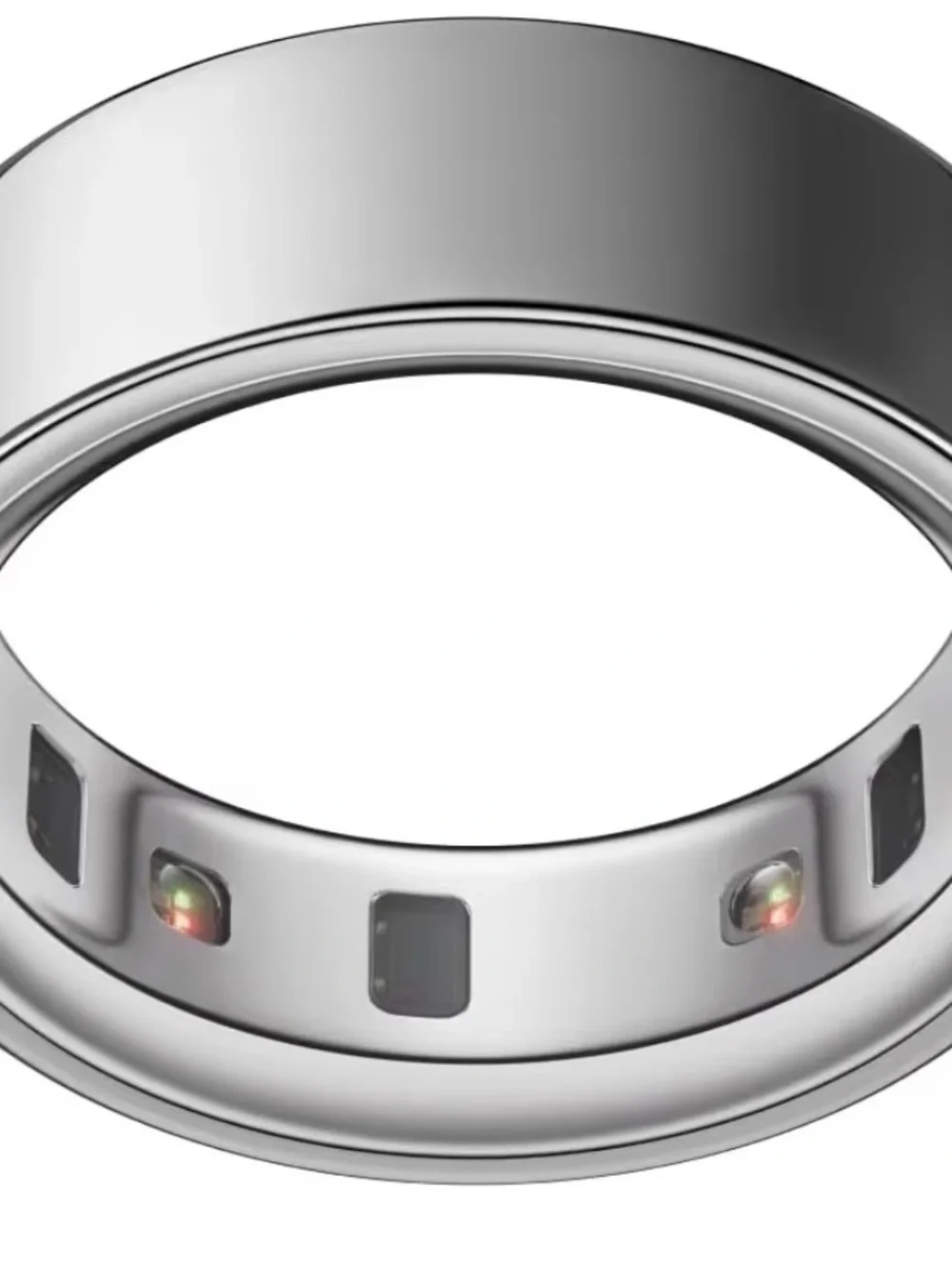 Oura Silver Smart Ring with Sensor LEDs